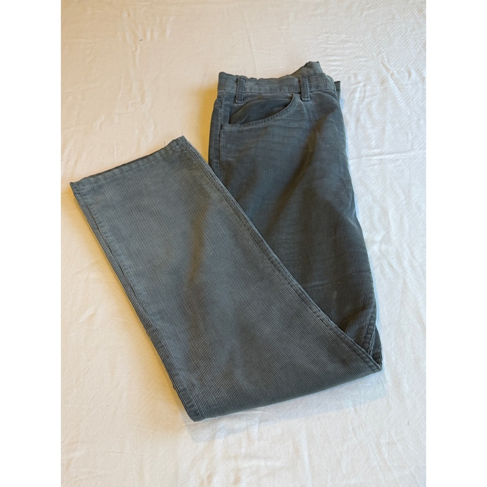 Vintage Levis 519 Corduroy Pants Blue Gray Made in USA W33 L33 Distressed